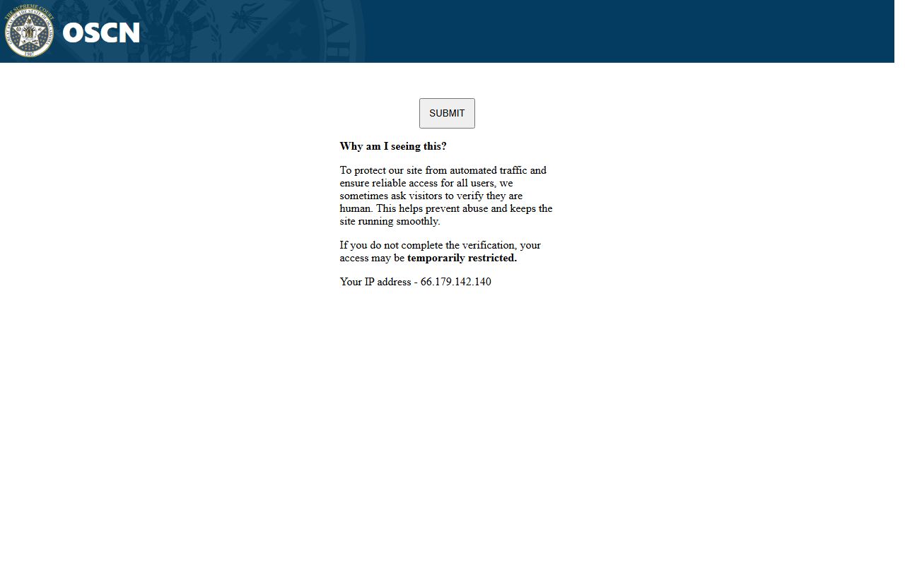 Adair County bench warrants OSCN docket search page