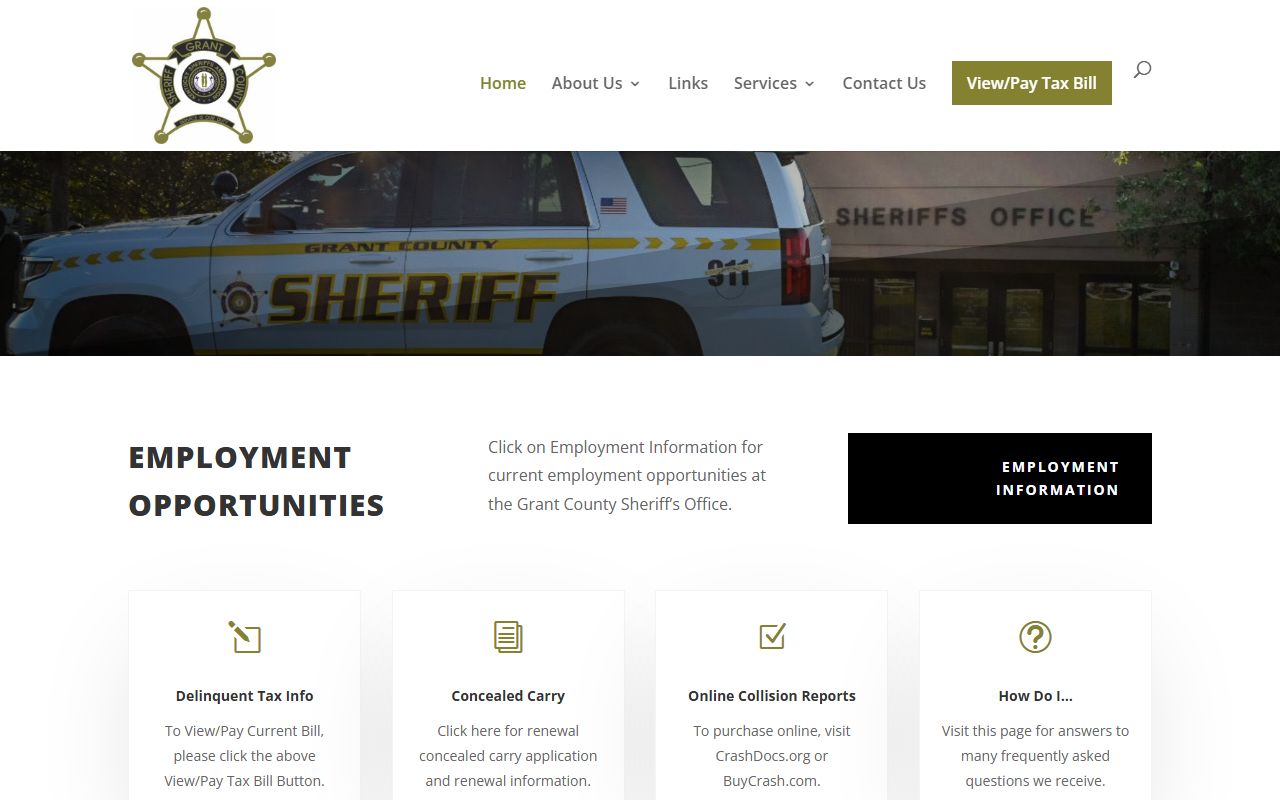 Grant County Sheriff bench warrants information