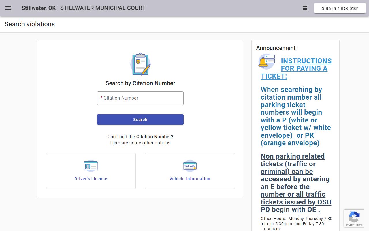 Stillwater Municipal Court search for Payne County bench warrants
