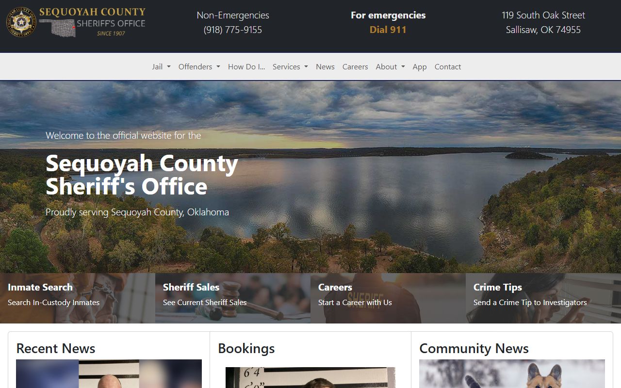 Sequoyah County Sheriff bench warrants office website