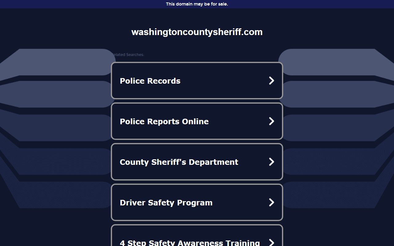 Washington County Sheriff bench warrants office website