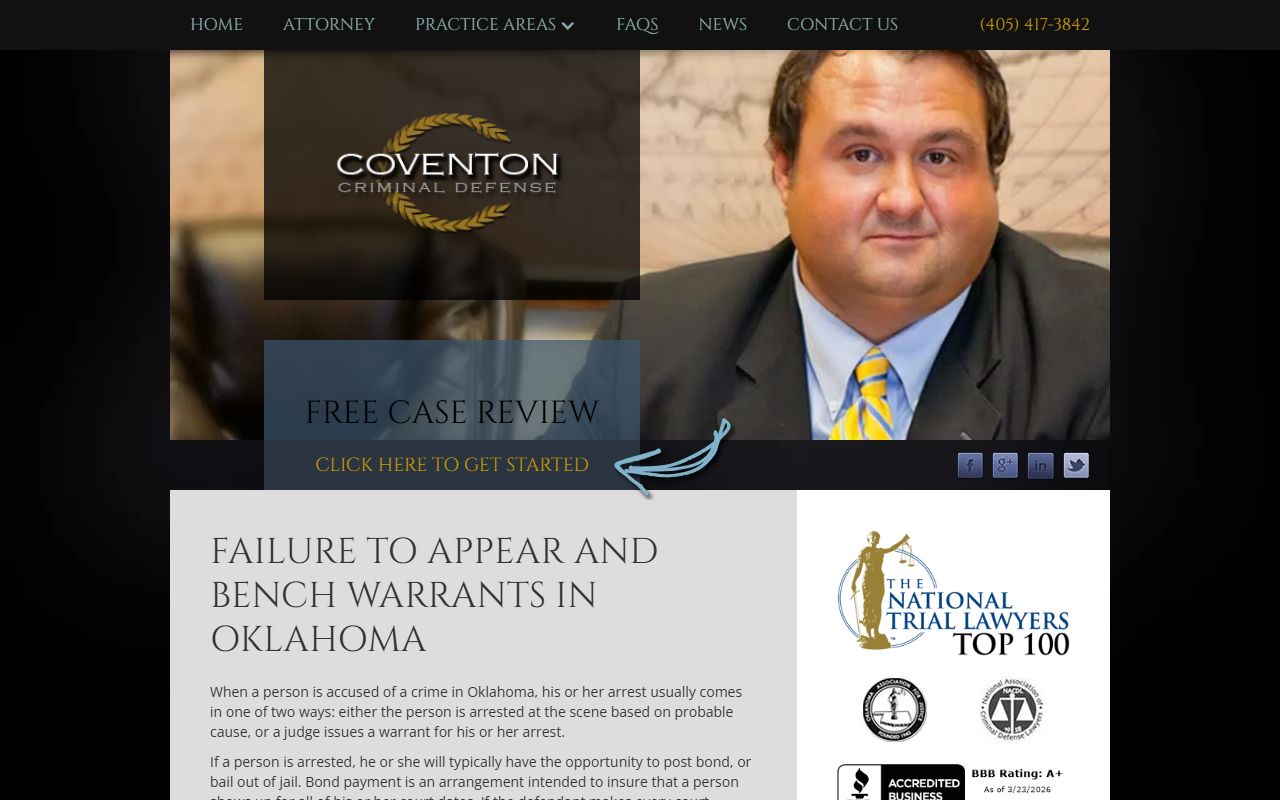 Oklahoma bench warrants failure to appear statute information