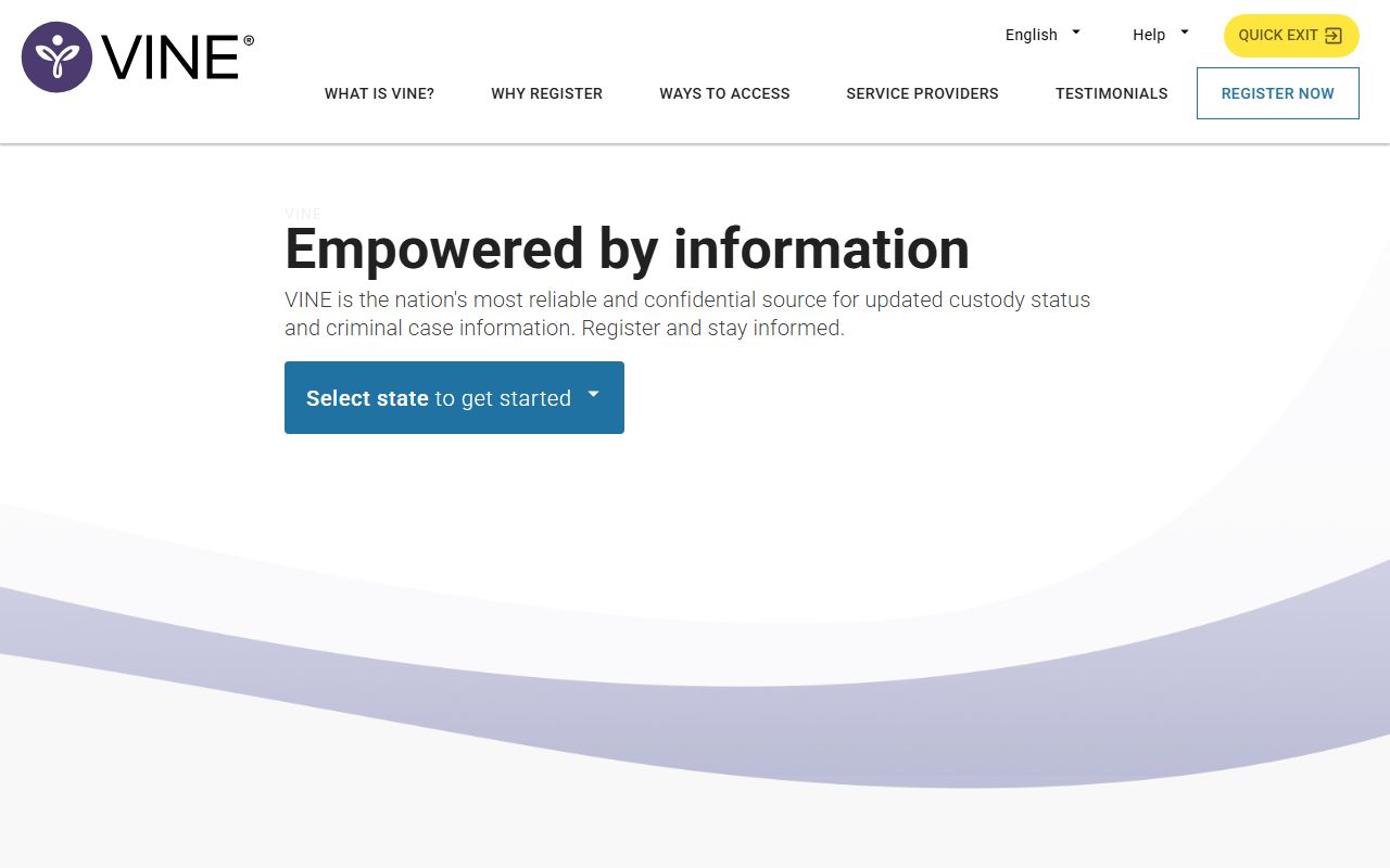 VINE system for tracking Oklahoma bench warrant arrest notifications